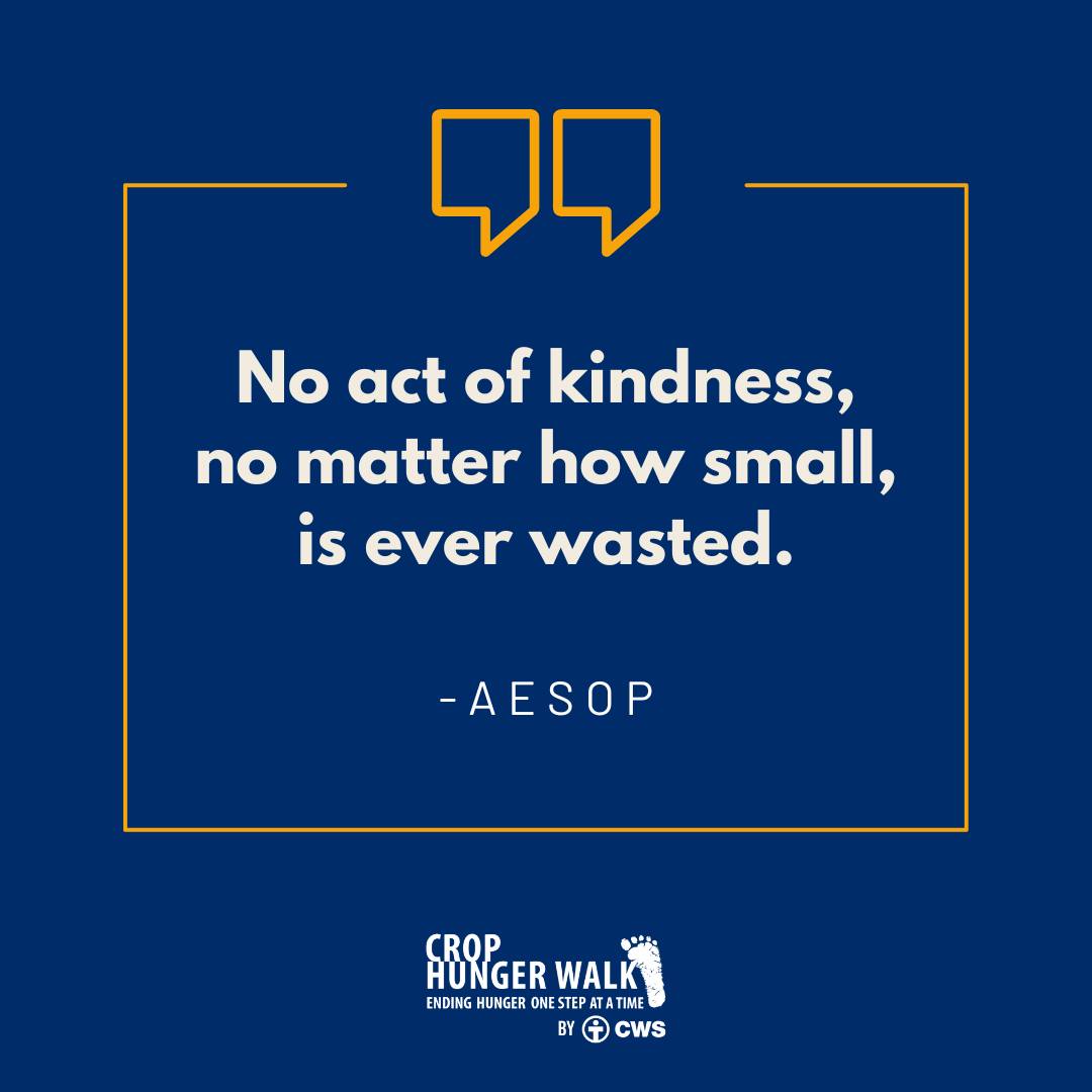 No act of kindness, no matter how small, is ever wasted -Aesop