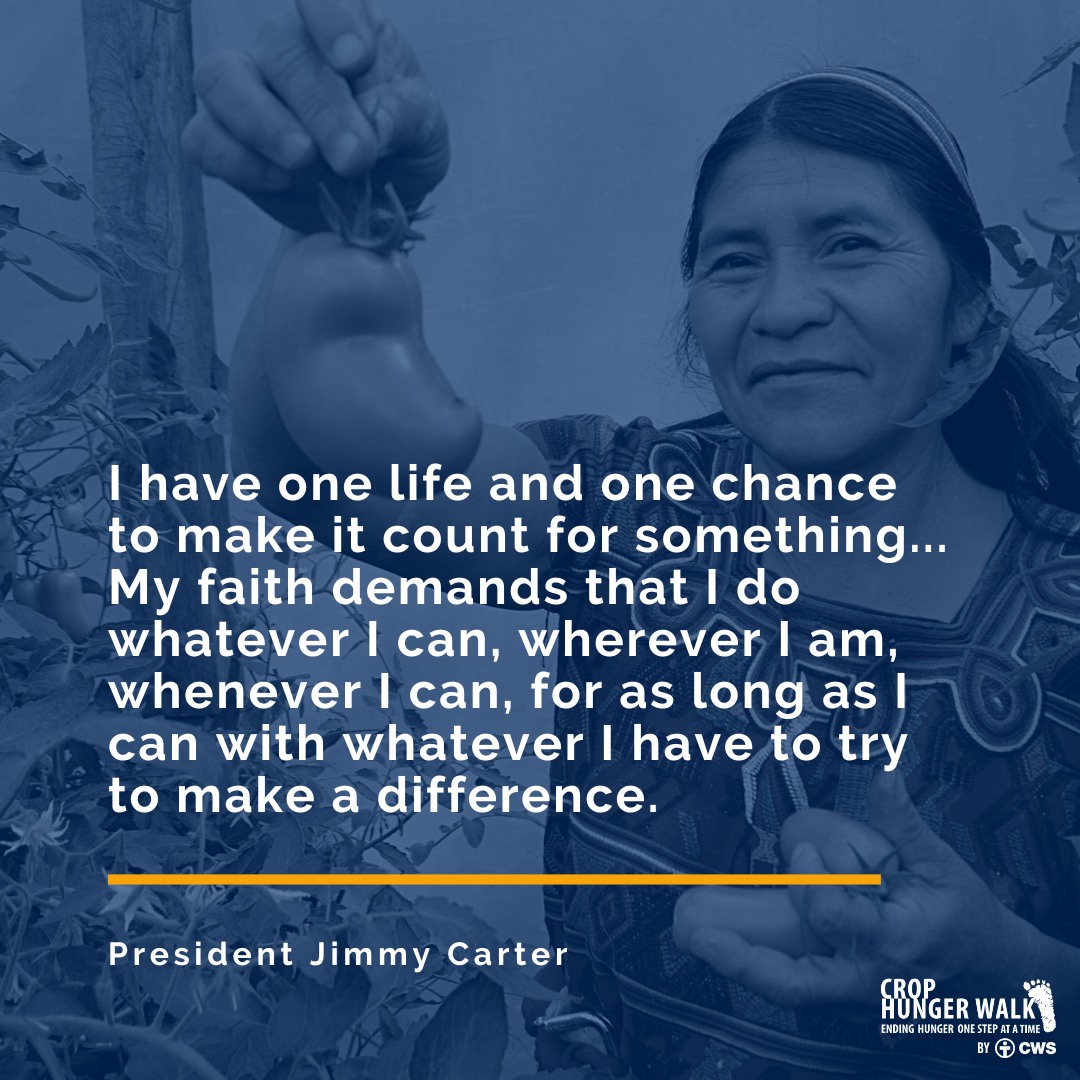 I have one life and one chance to make it count for something... My faith demands that I do whatever I can, wherever I am, whenever I can, for as long as I can with whatever I have to try to make a difference. -President Jimmy Carter