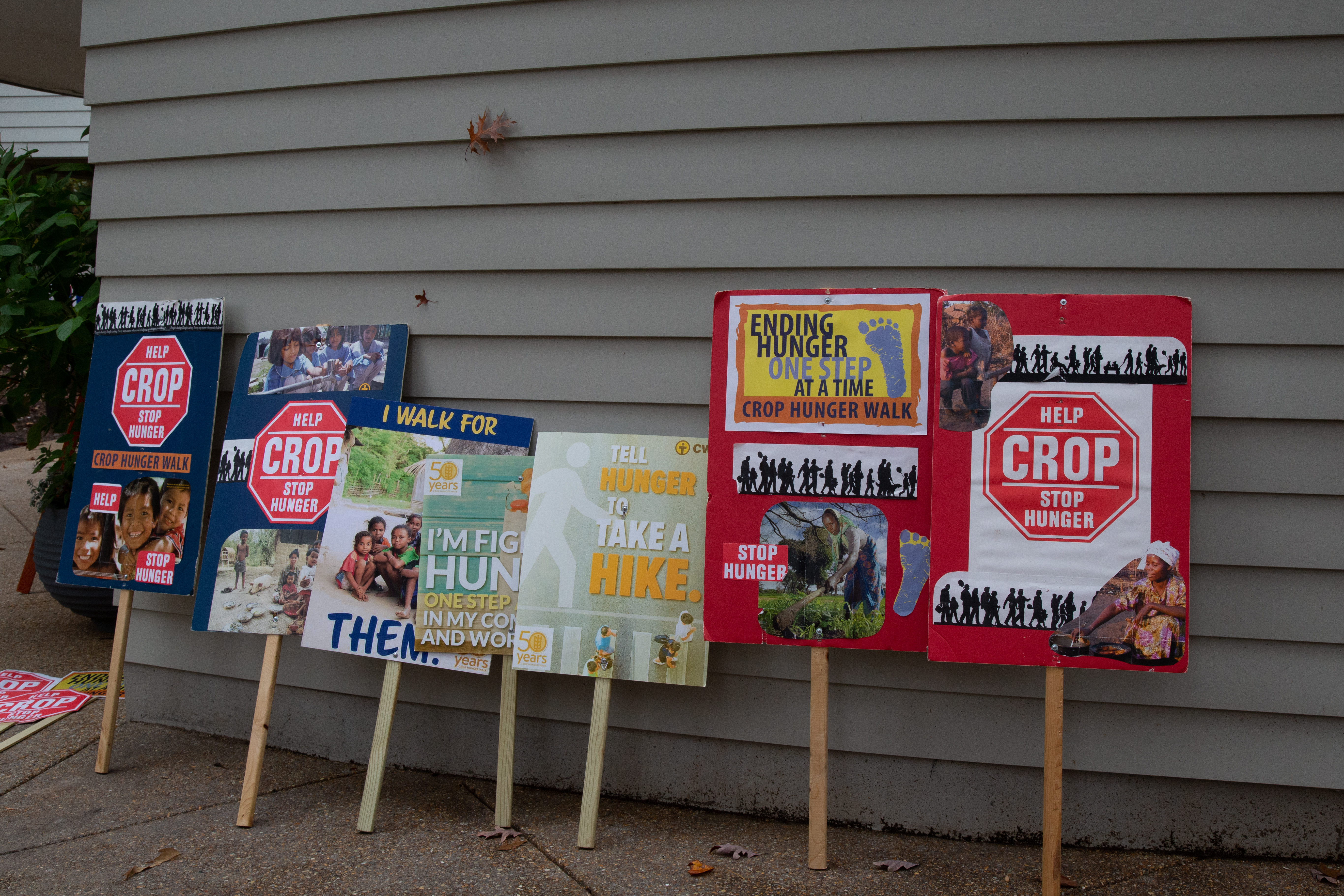 Signs for walkers to hold.