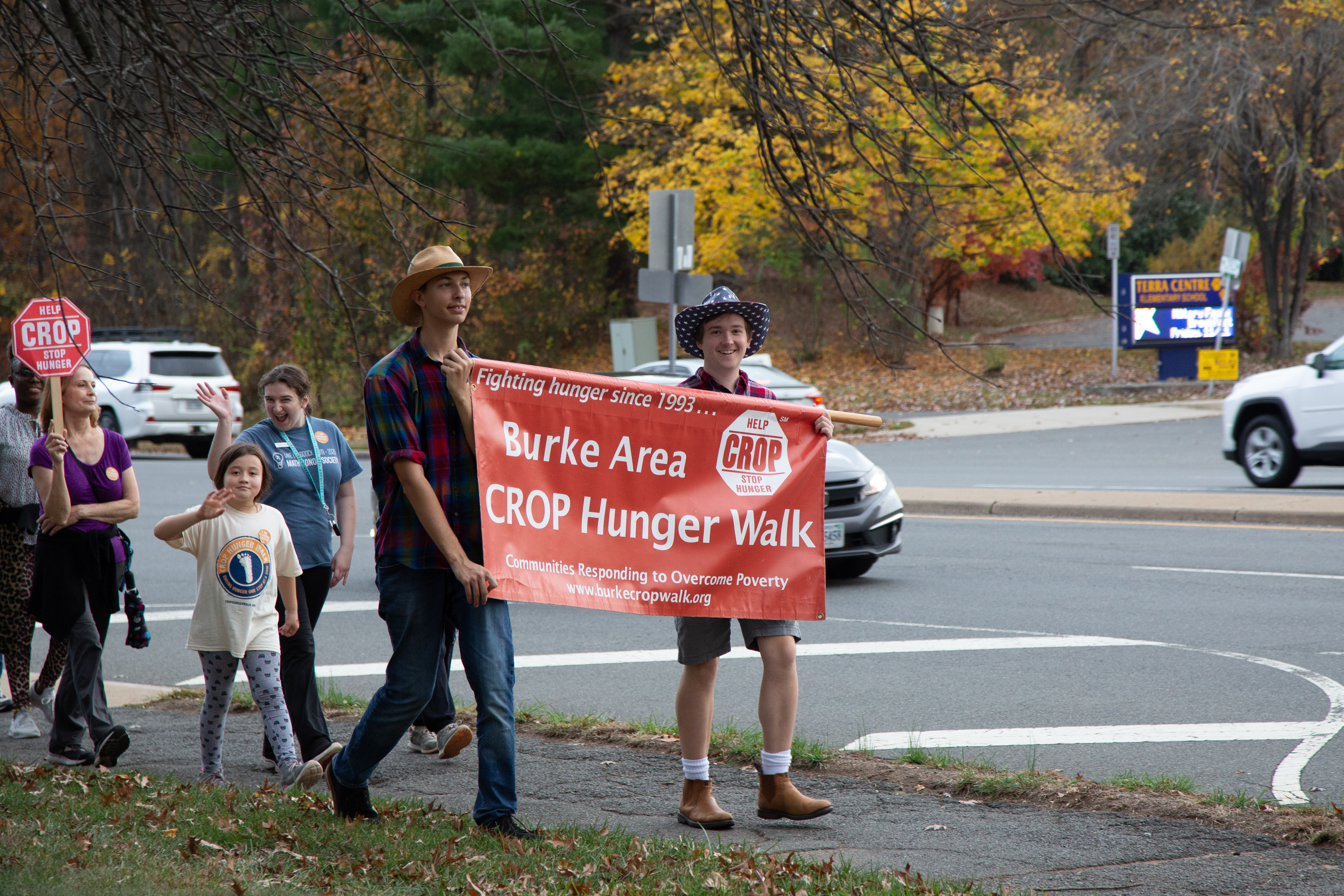 Starting the walk back to Burke Presbyterian Church